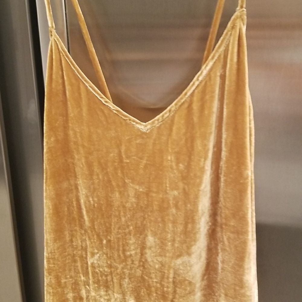 💕REFORMATION💕 Rimini Velvet Dress ~ Gold XL NWT - Picture 13 of 15